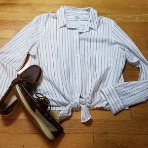 Tie-Front Madewell Button Down Shirt